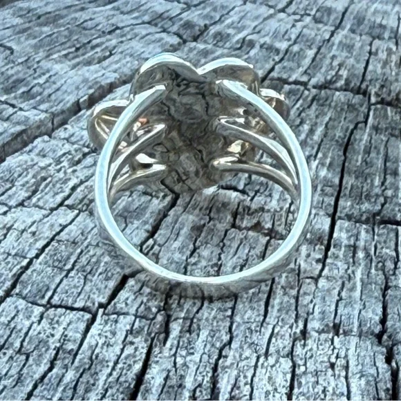 SS Turquoise Paw Print Ring - Picture 3 of 4